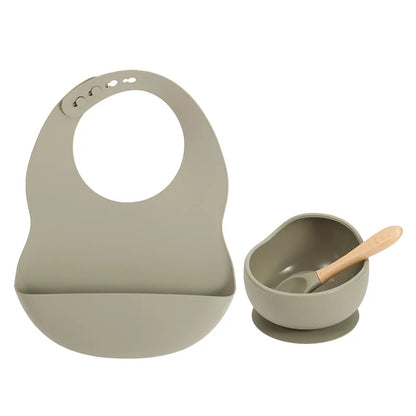 Silicone Bib Set with Bowl and Spoon