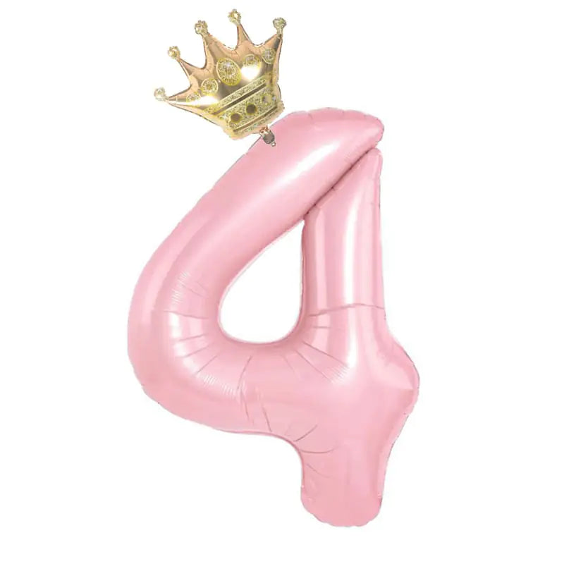 Foil Number Balloon With Crown