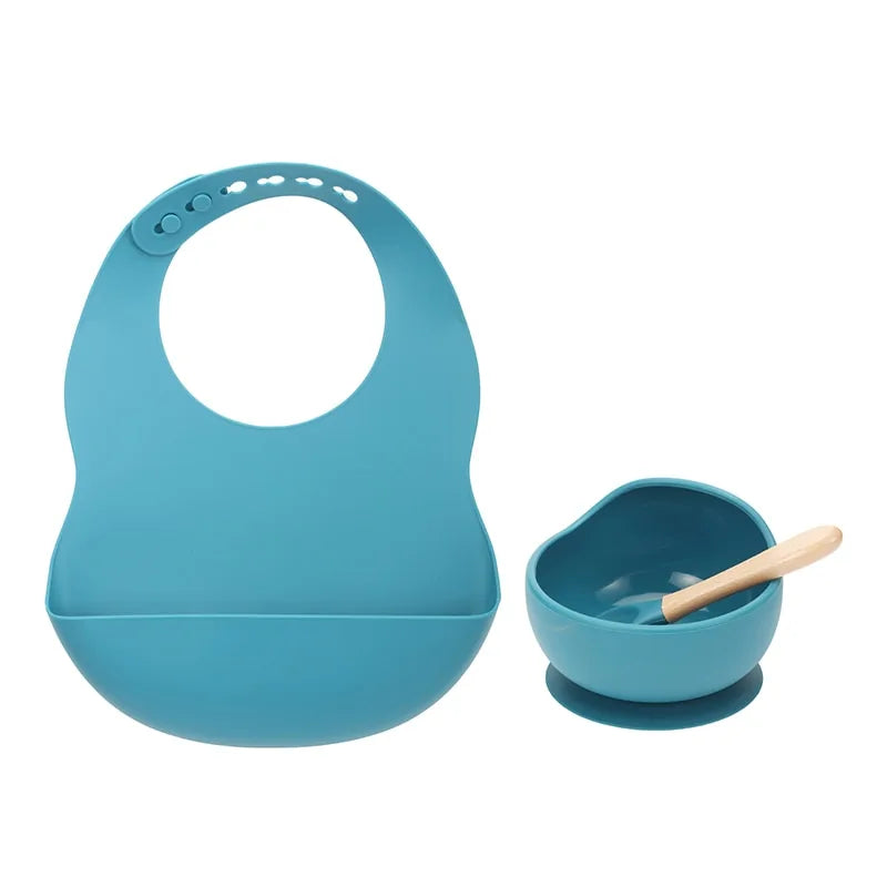 Silicone Bib Set with Bowl and Spoon