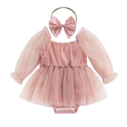 Pretty Sleeves Baby Dress with Bow