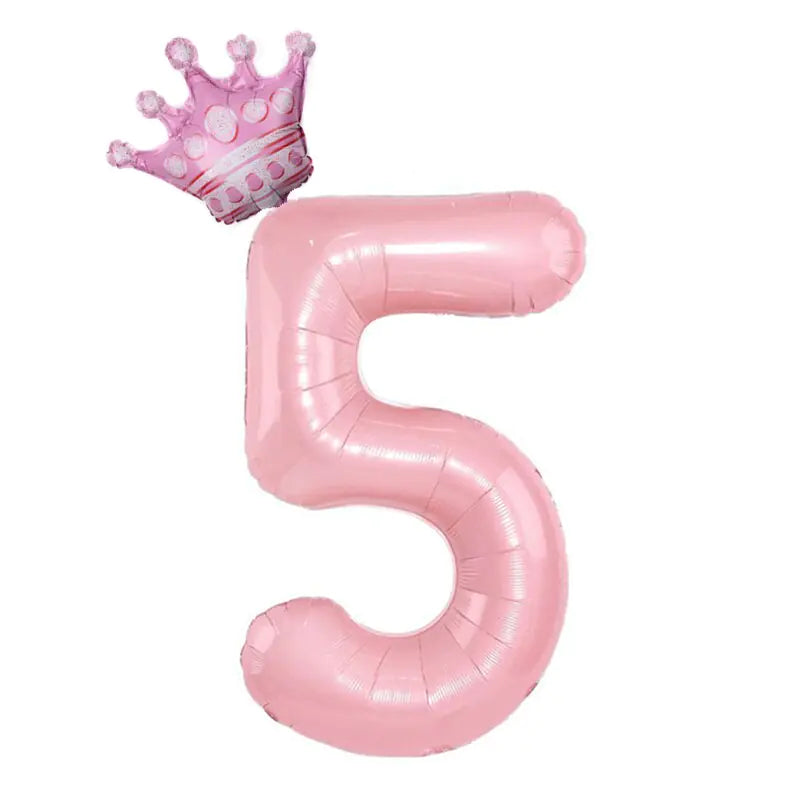 Foil Number Balloon With Crown