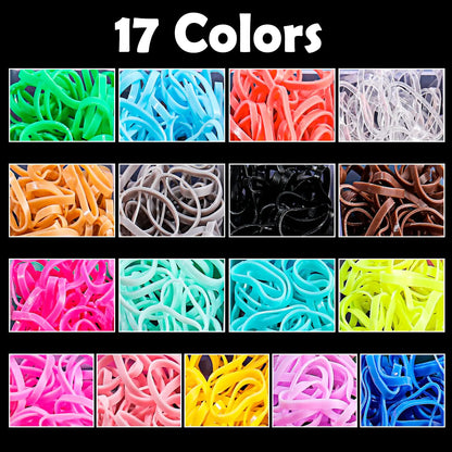 Rubber Hair Ties, 17 Colors, 2000 Pieces