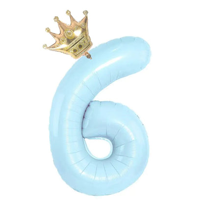 Foil Number Balloon With Crown