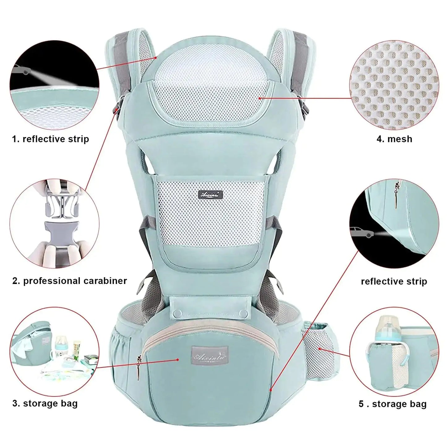 Ultra Supportive Baby Carrier with Hip Seat