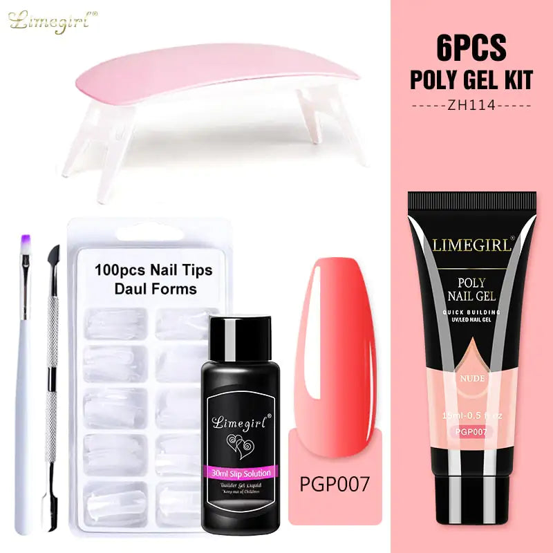 Complete PolyGel Nail Salon Kits including UV Lamp