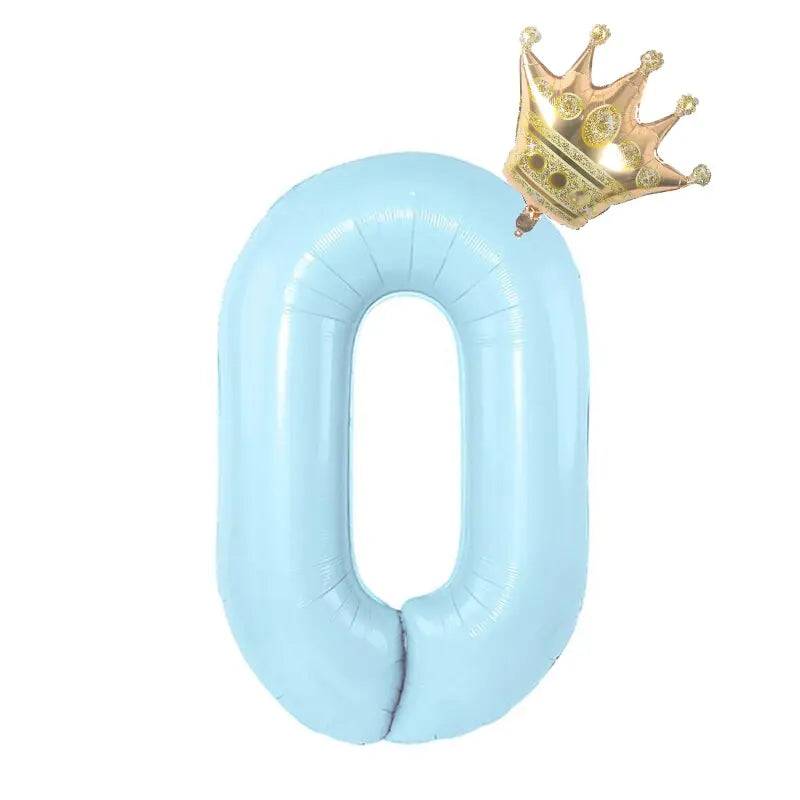 Foil Number Balloon With Crown