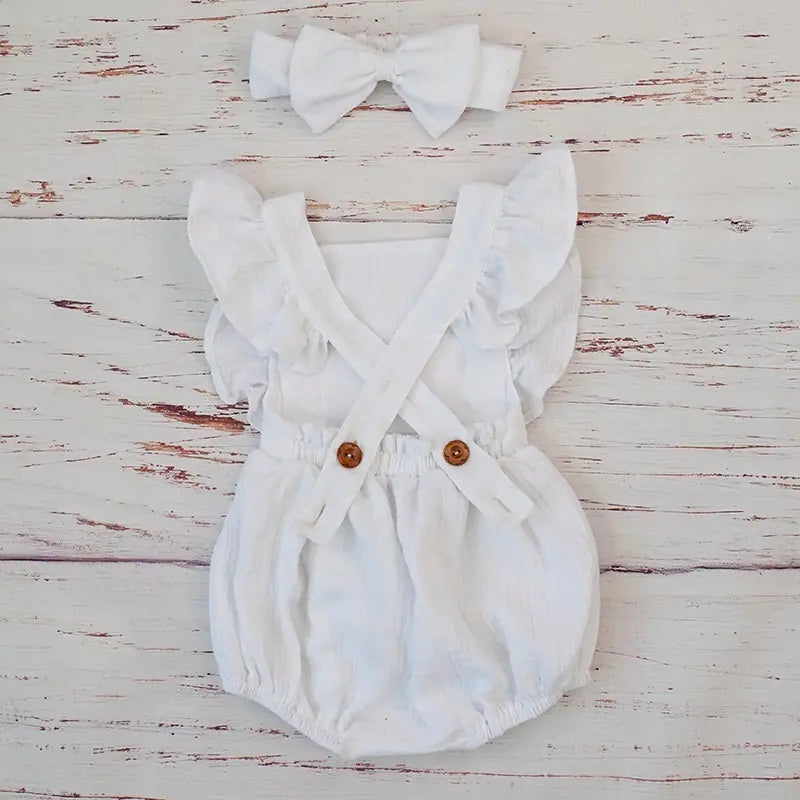 Traditional Baby Romper with Bow