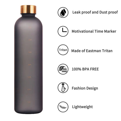 Gold Water Bottle with Time Markings