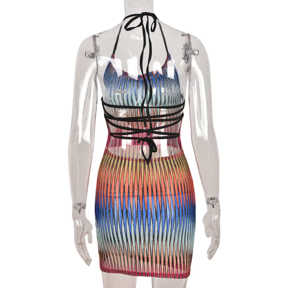 Chroma Kiss Mesh Dress