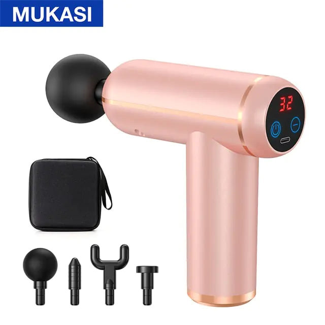 Portable, Powerful Massage Gun Set with 4 Massage Heads