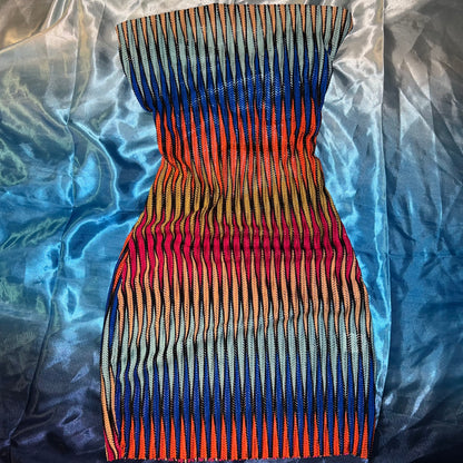 Chroma Kiss Mesh Dress