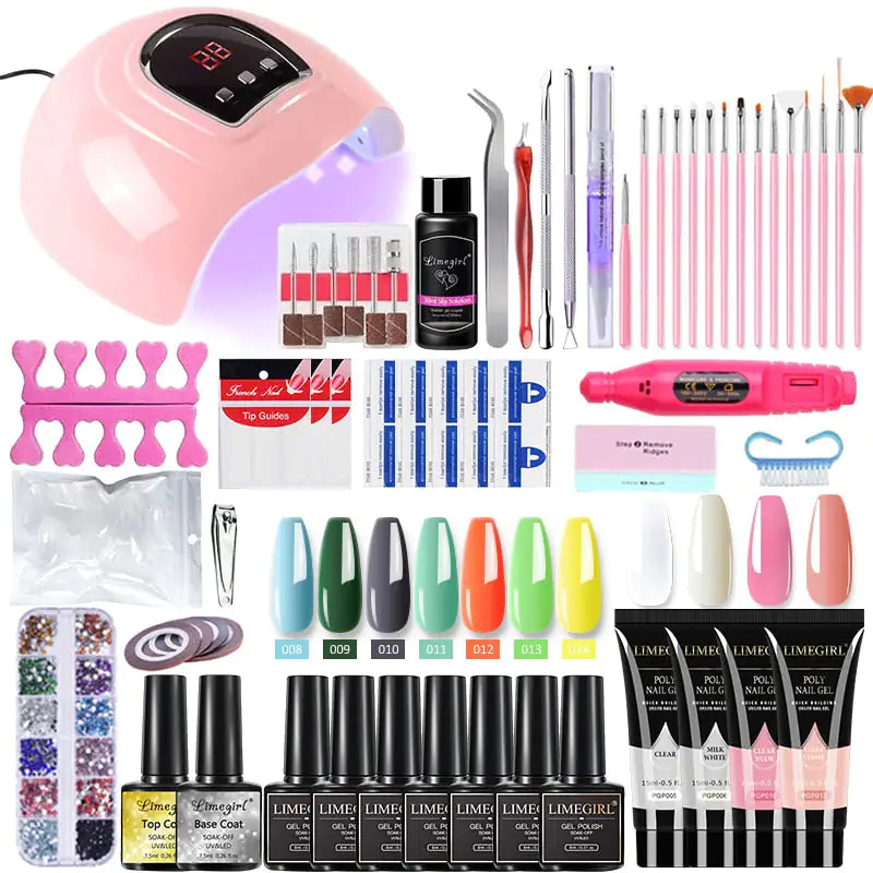 Complete PolyGel Nail Salon Kits including UV Lamp