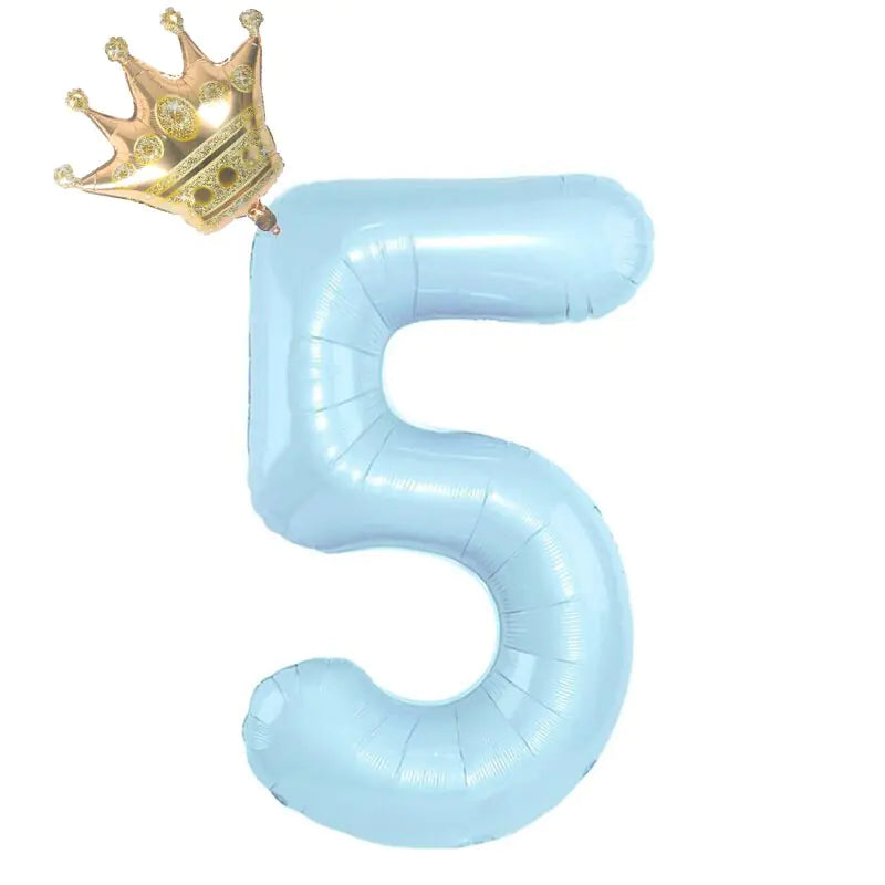 Foil Number Balloon With Crown