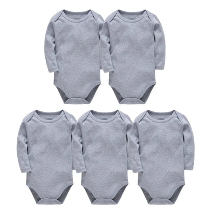 Long-Sleeved Cotton Onesies 5-Pack