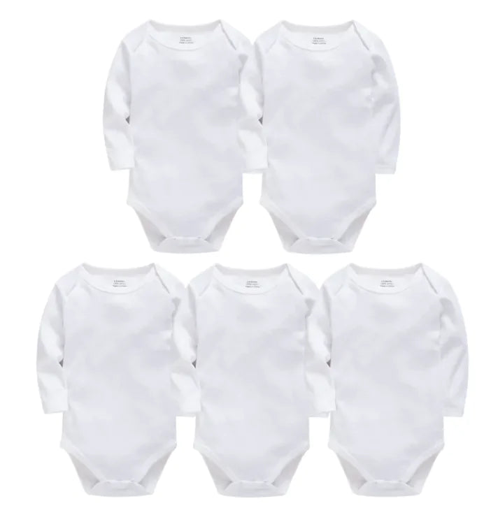 Long-Sleeved Cotton Onesies 5-Pack