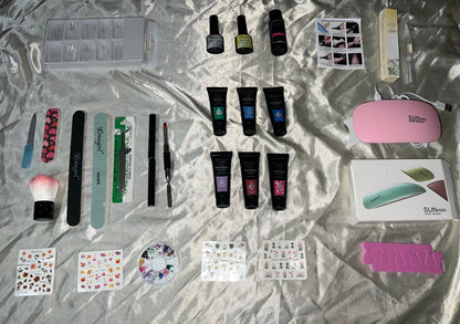 Complete PolyGel Nail Salon Kits including UV Lamp