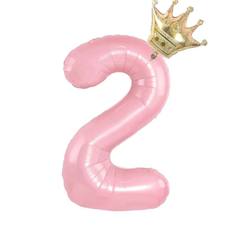 Foil Number Balloon With Crown