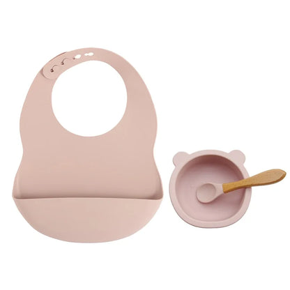 Silicone Bib Set with Bowl and Spoon