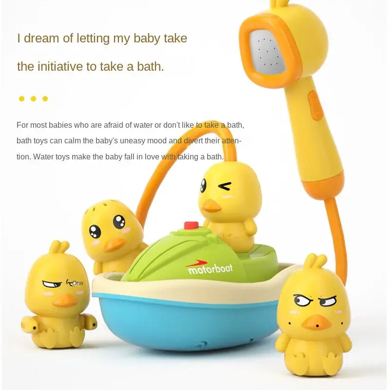 Electric Duck Spray Hose + Baby Bath Toy Set