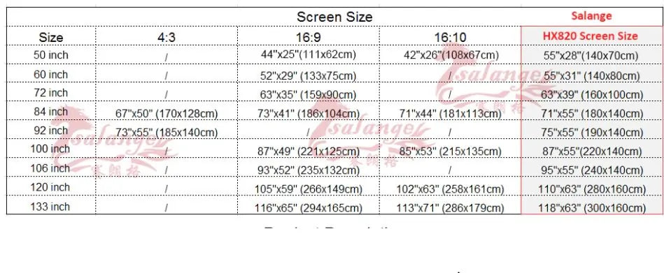 60-120 Inch Projector Screen