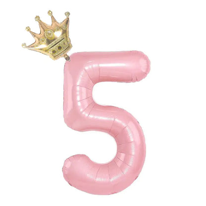 Foil Number Balloon With Crown