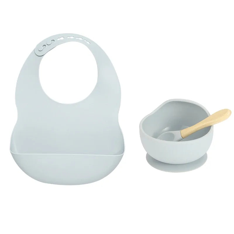 Silicone Bib Set with Bowl and Spoon