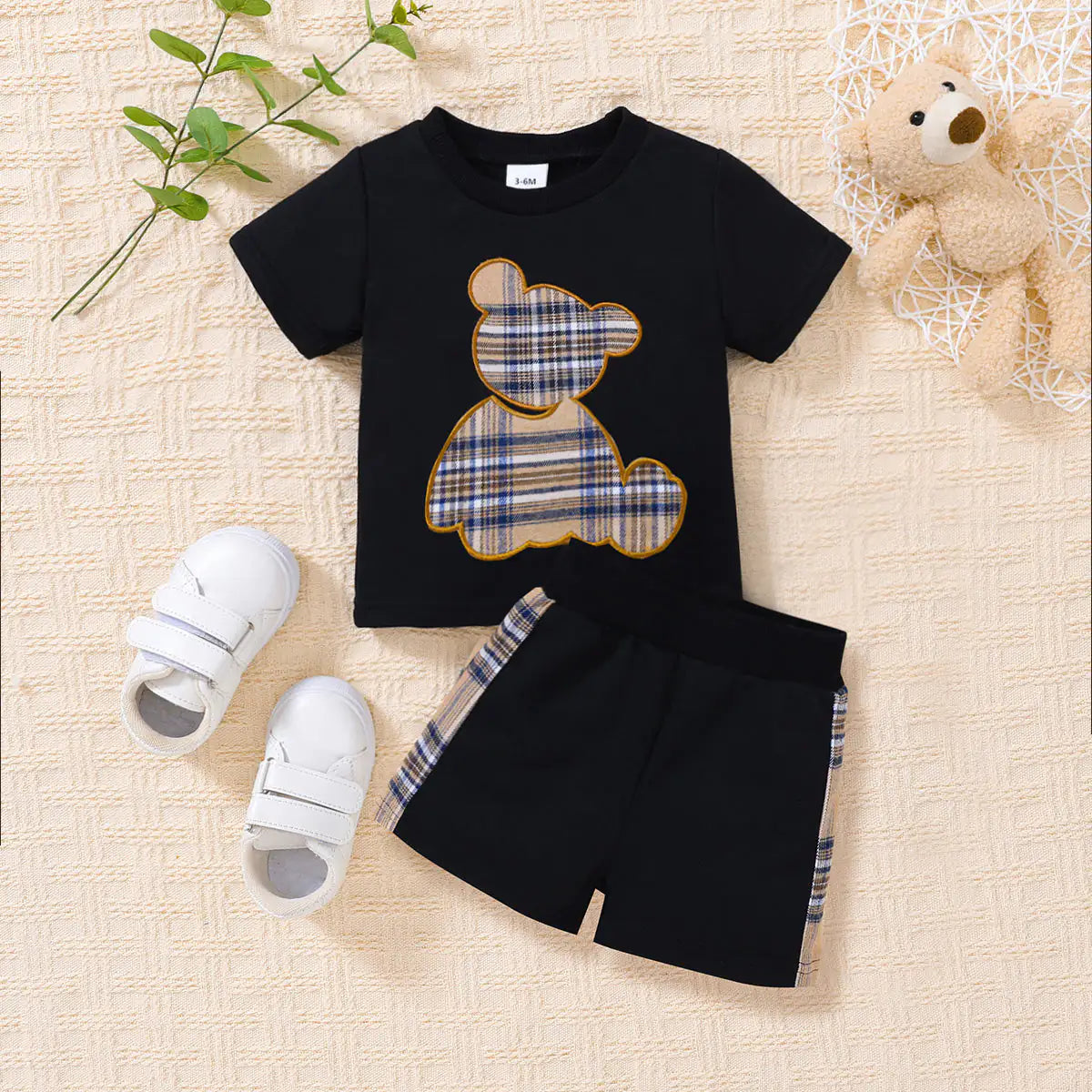 Plaid Baby Bear Shirt and Short Set