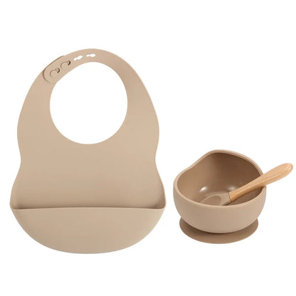 Silicone Bib Set with Bowl and Spoon