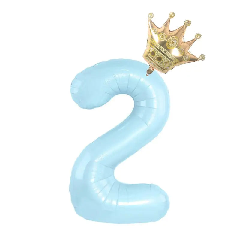 Foil Number Balloon With Crown