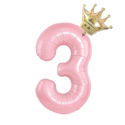 Foil Number Balloon With Crown