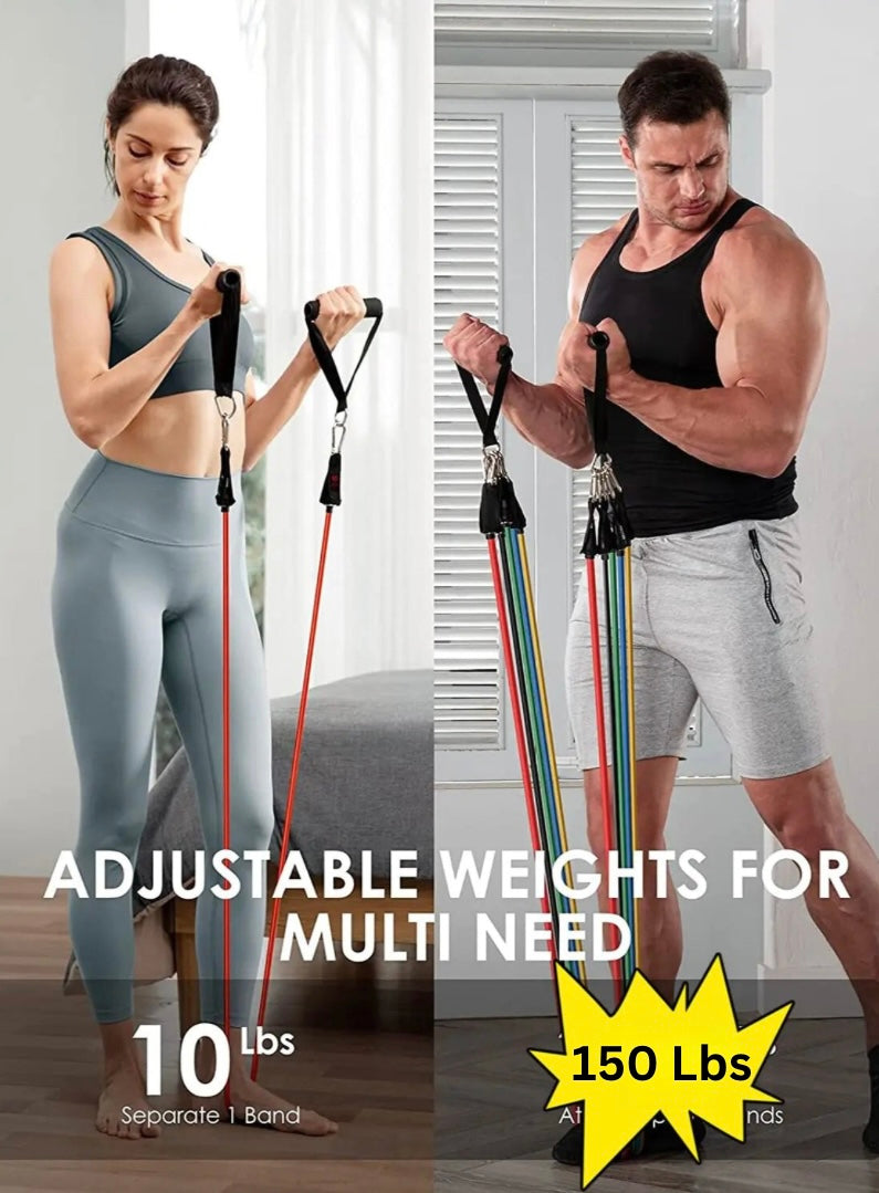 BlissFit Resistance Bands 150lb Set with Accessories