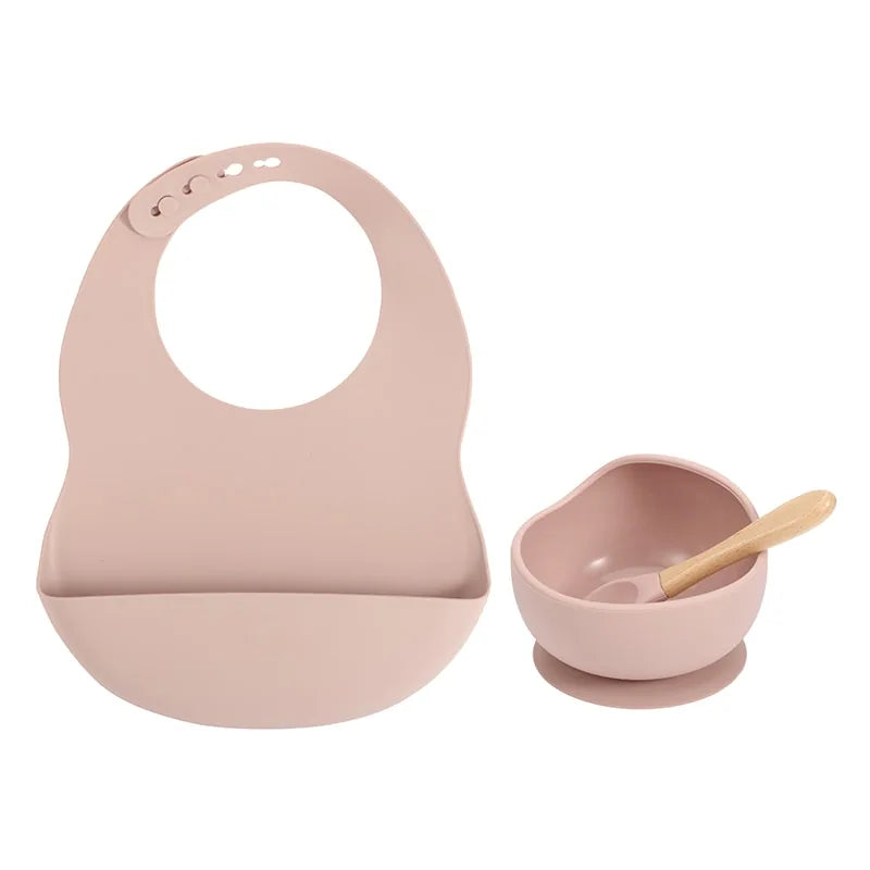 Silicone Bib Set with Bowl and Spoon