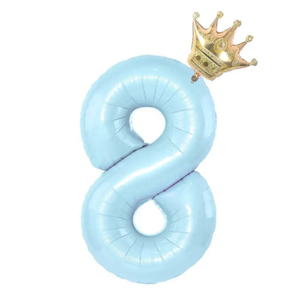 Foil Number Balloon With Crown