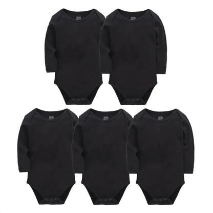 Long-Sleeved Cotton Onesies 5-Pack