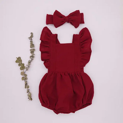 Traditional Baby Romper with Bow