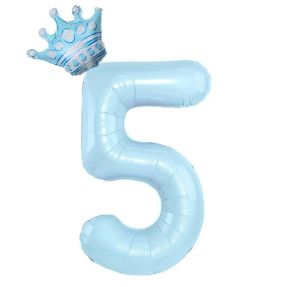 Foil Number Balloon With Crown