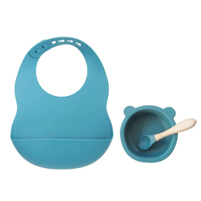 Silicone Bib Set with Bowl and Spoon