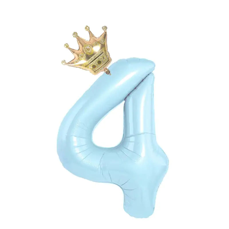 Foil Number Balloon With Crown