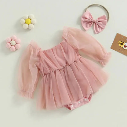 Pretty Sleeves Baby Dress with Bow