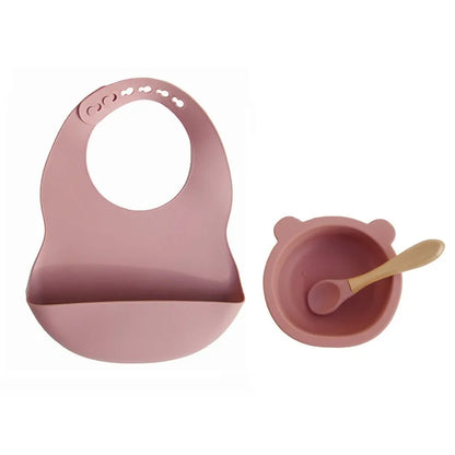 Silicone Bib Set with Bowl and Spoon