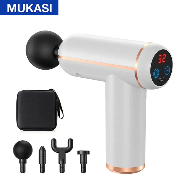 Portable, Powerful Massage Gun Set with 4 Massage Heads