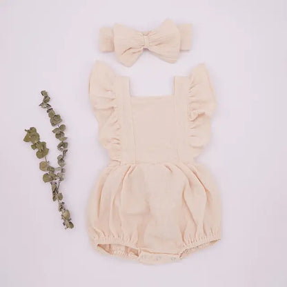 Traditional Baby Romper with Bow