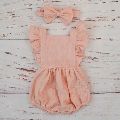 Traditional Baby Romper with Bow