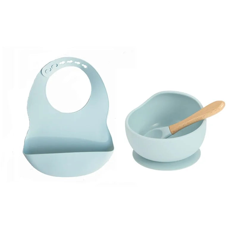 Silicone Bib Set with Bowl and Spoon