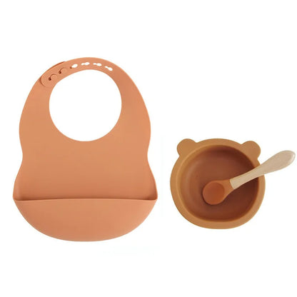 Silicone Bib Set with Bowl and Spoon