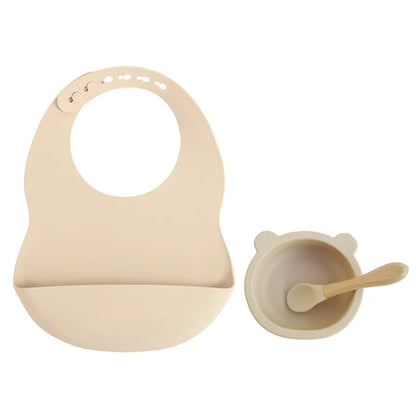 Silicone Bib Set with Bowl and Spoon