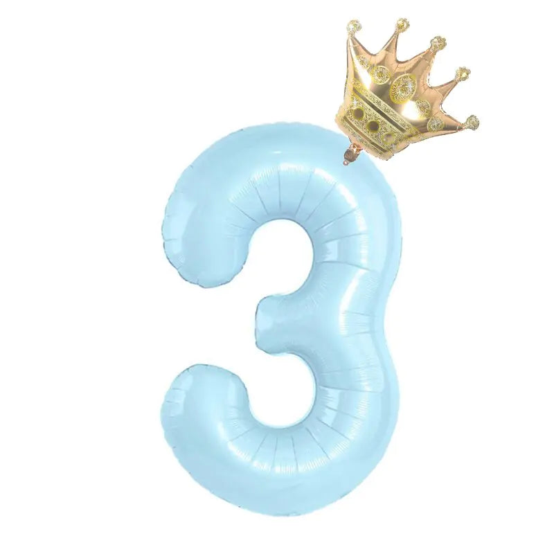 Foil Number Balloon With Crown