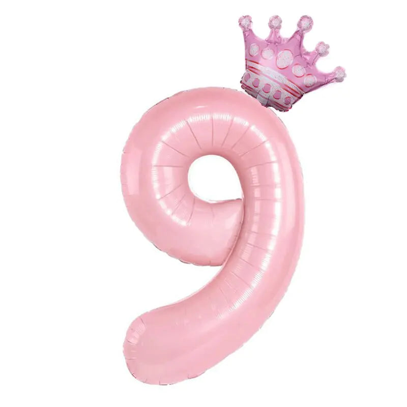 Foil Number Balloon With Crown