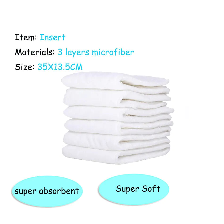 Smart Start Reusable, Adjustable Cloth Diaper Set - 8 Diapers with 8 Inserts