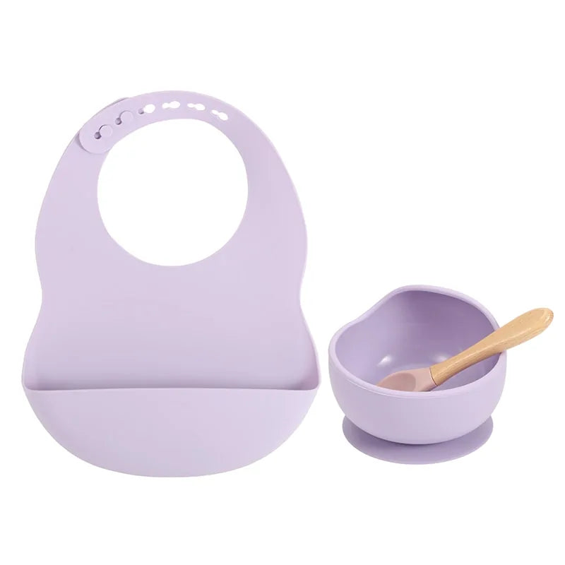 Silicone Bib Set with Bowl and Spoon